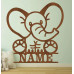 Wandbild Kinder - Elefant mit Namensschriftzug 