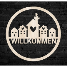 Türdekoration - Willkommen