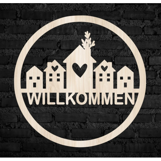 Türdekoration - Willkommen